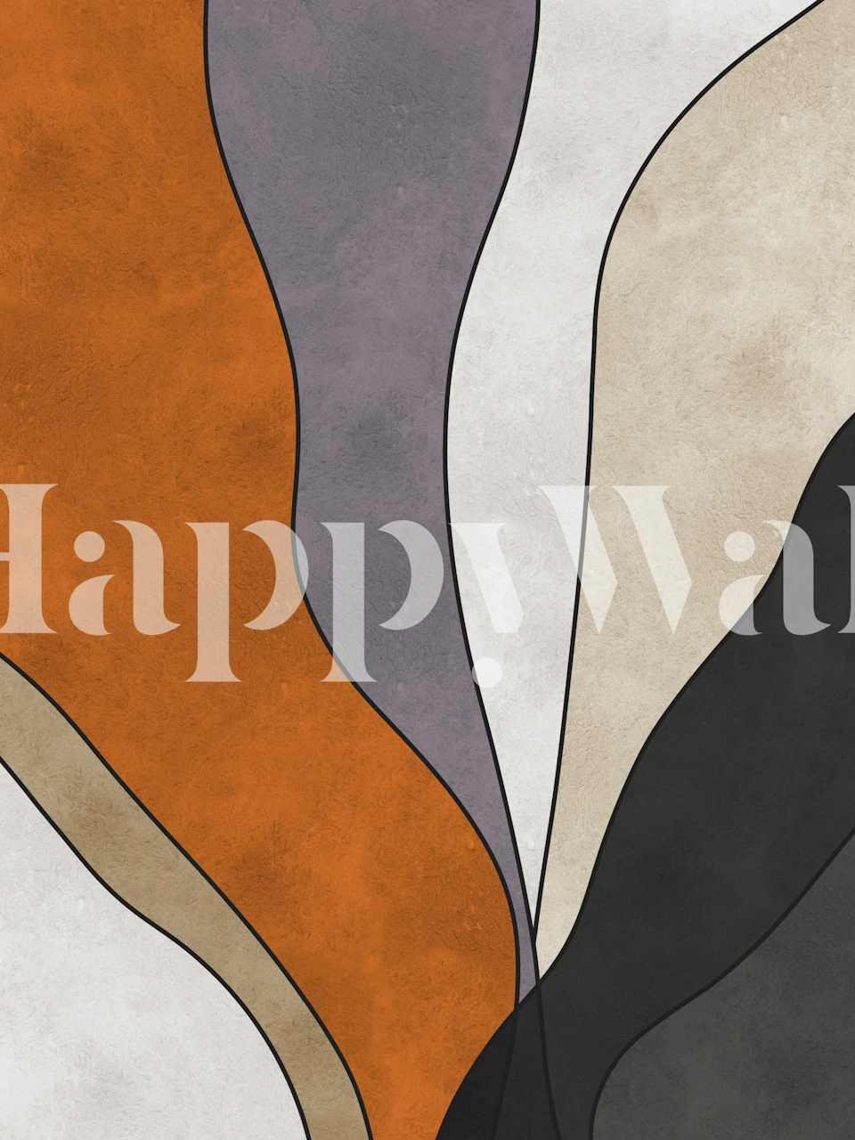 Boho shapes 13 wallpaper design displayed in a room