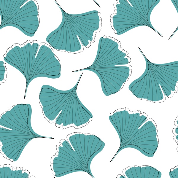 Ginkgo Biloba leaves seamless pattern 2