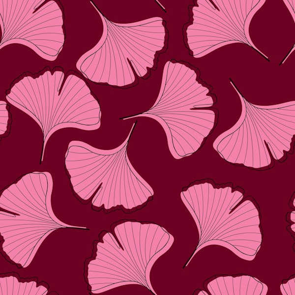 Ginkgo Biloba leaves seamless pattern 4