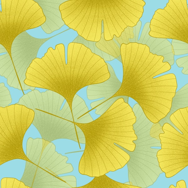Ginkgo Biloba leaves seamless pattern 6