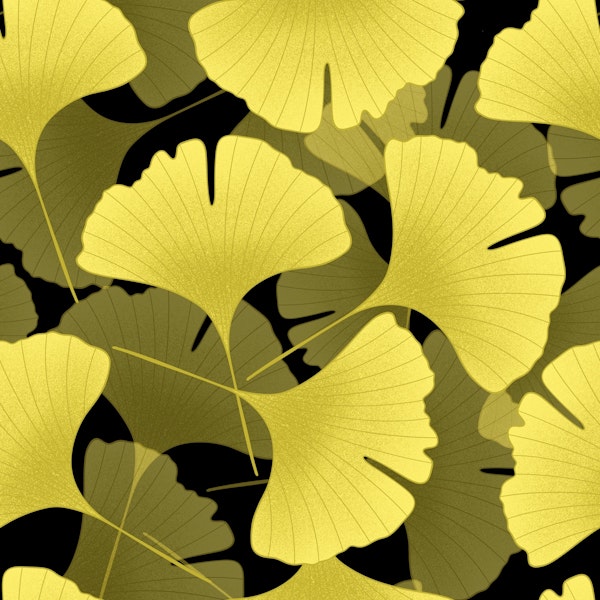 Ginkgo Biloba leaves seamless pattern 7