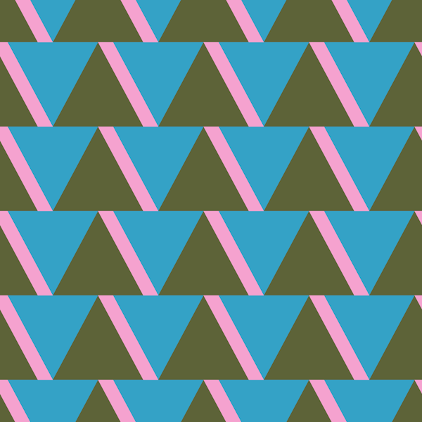Retro Green and Blue Triangle Pattern