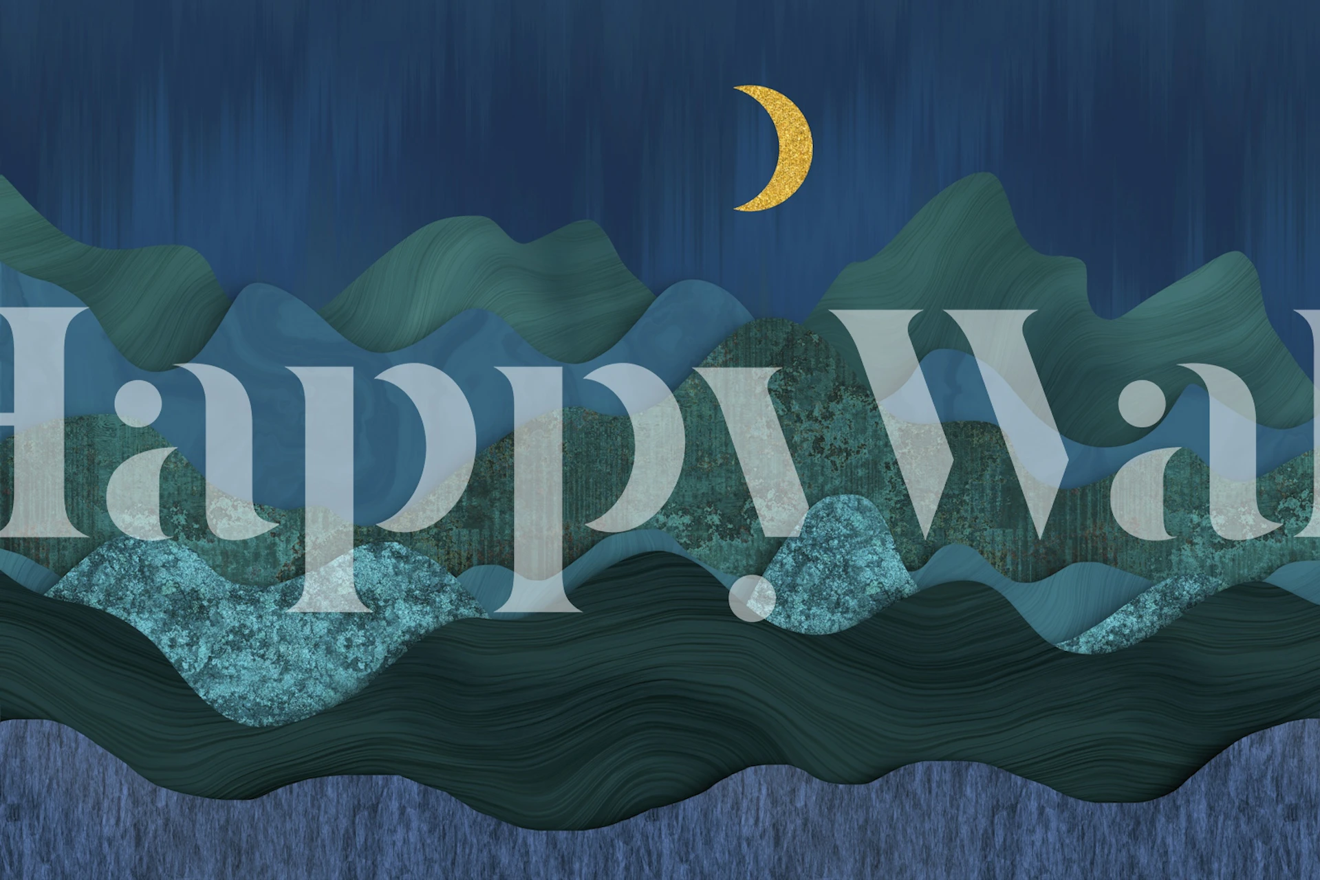 Dream landscape wallpaper in a cozy room