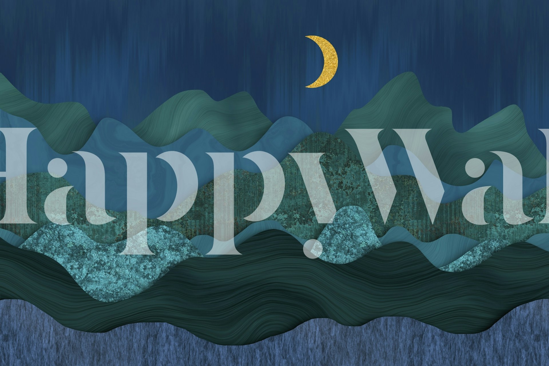 Dream landscape wallpaper in a cozy room