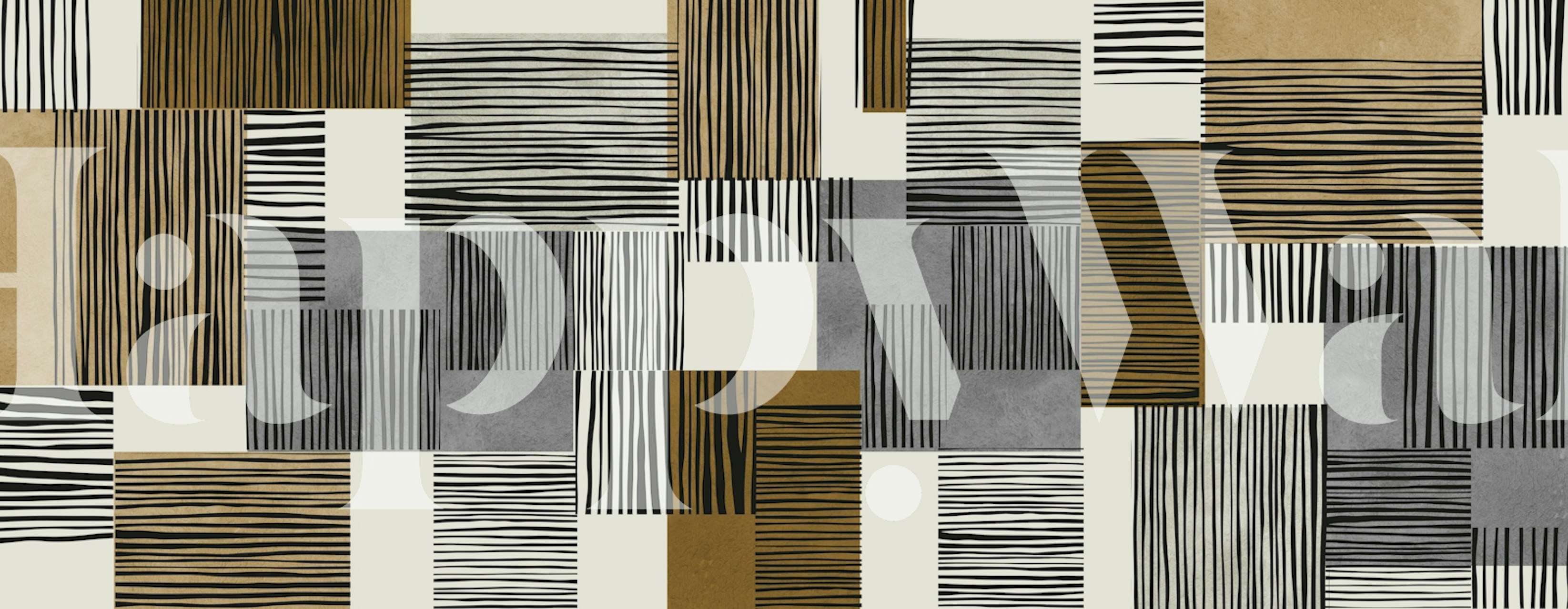 Σχεδιασμός ταπετσαρίας Squares and lines σε ένα δωμάτιο