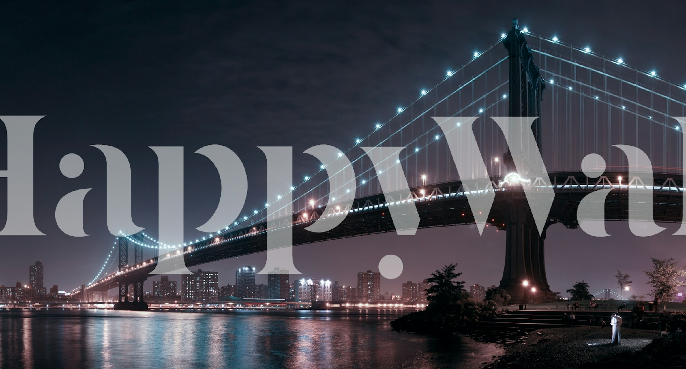 Póster de 2 lovers bajo el Manhattan Bridge