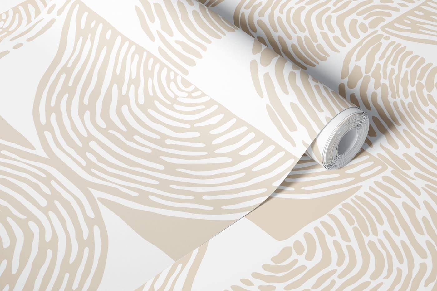 cream white wood block print wallpaper roll