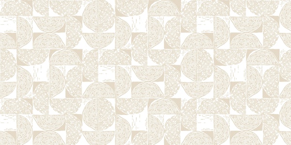 cream white wood block print