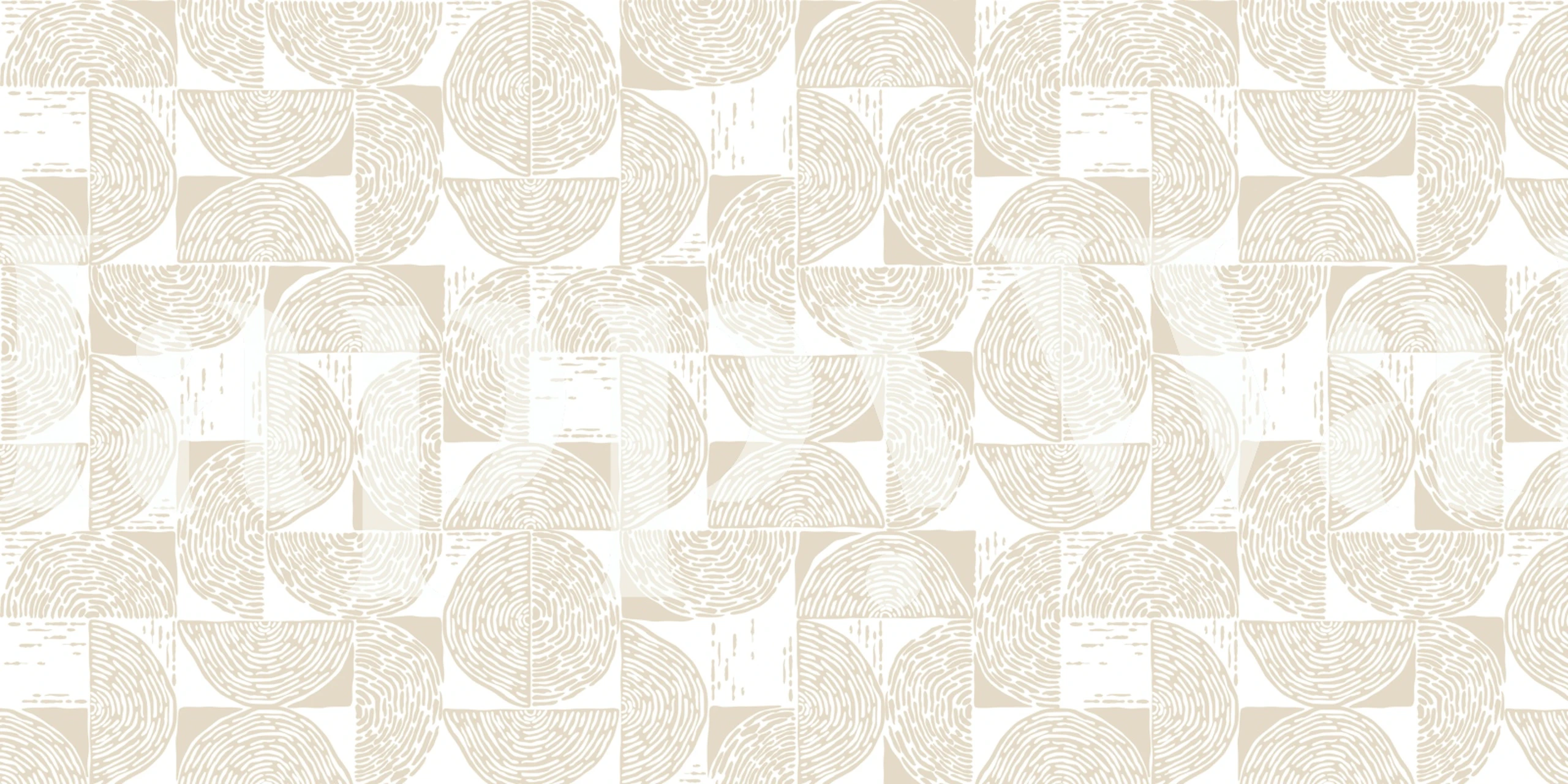 Cream white wood block print wallpaper in a room