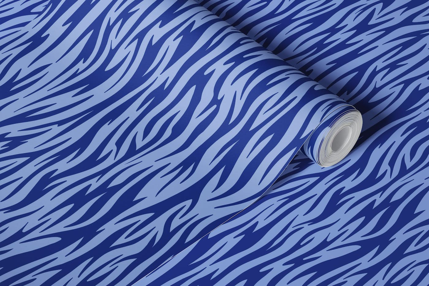 abstract tigerprint blue wallpaper roll