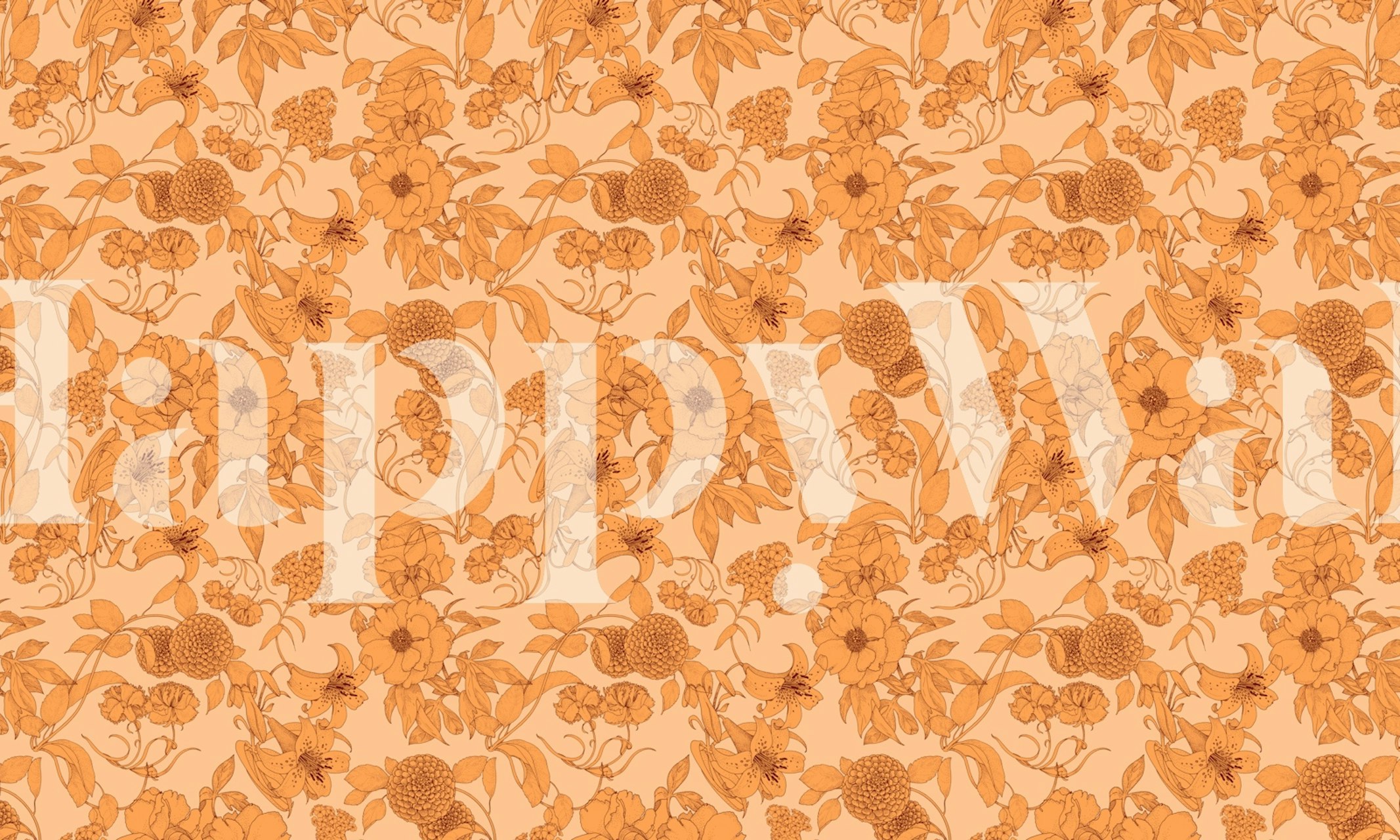 Art Nouveau IV Blumen Tapete in einem Raum