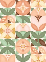 MID-CENTURY FLOWERS ταπετσαρία