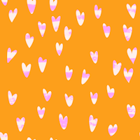 Hearts Watercolor Purple Pink Dashes Orange behang