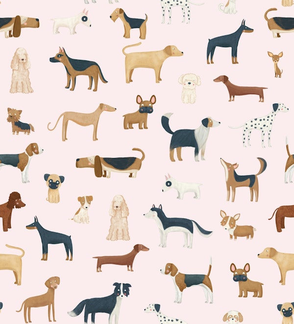 Dog breeds in pale Pink
