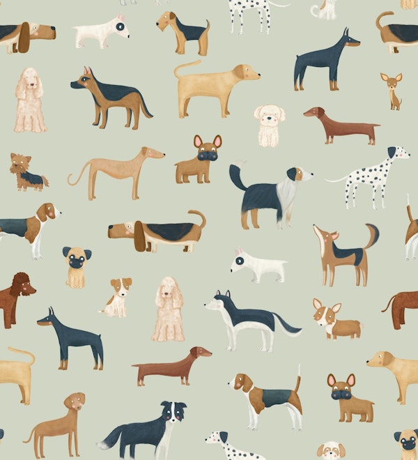 Dog Breeds in Sage Green