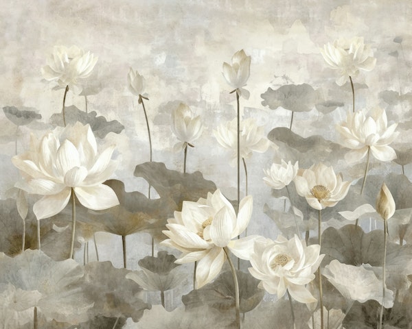 Pure White Blooms Watercolor