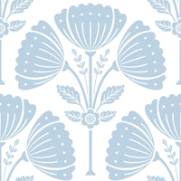 Block Print Bouquet - Air Blue 1 papel de parede