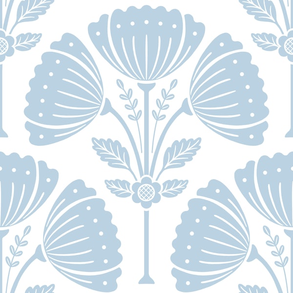 Block Print Bouquet - Air Blue 1