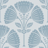 Block Print Bouquet - Calm Blue 1 papel de parede
