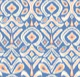 Ikat flower - blue with peach fuzz