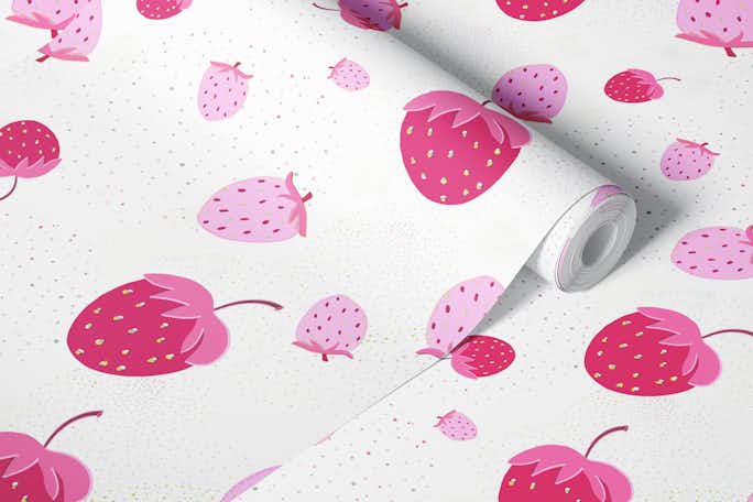 Berry Burst strawberry patternwallpaper roll