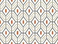 Bold minimalism - neutral with burnt orange wallpaper