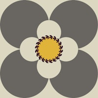 Retro Bird Blooms Grey wallpaper