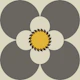 Retro Bird Blooms Grey