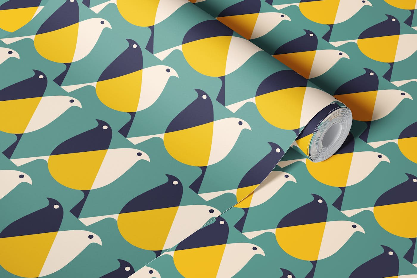 Plaid Birds II wallpaper roll