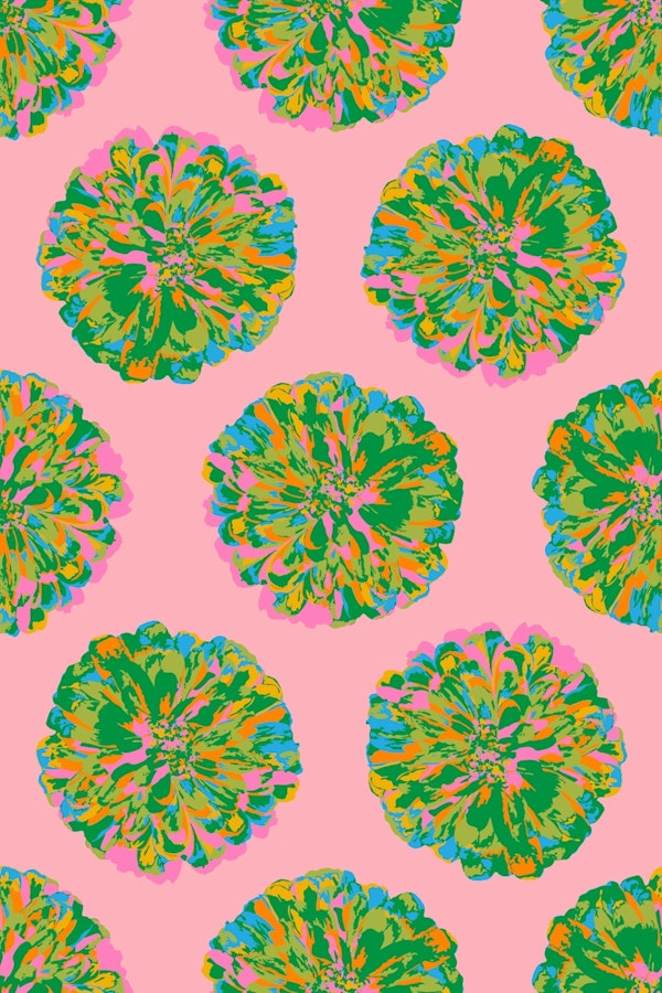 CHRYSANTHEMUMS Abstract Floral Green Pink