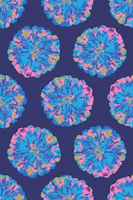 CHRYSANTHEMUMS Abstract Floral Dark Blue wallpaper