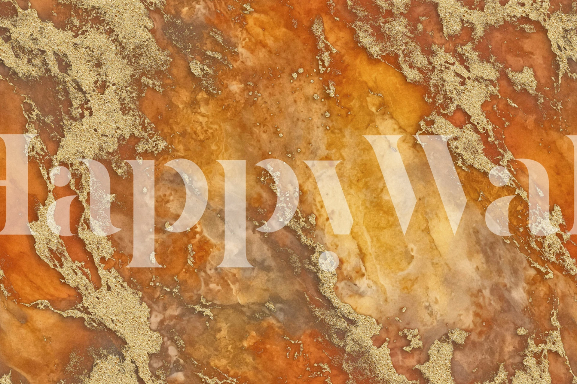 Mineral Marble Texture Amber Gold wall mural depicting swirling patterns in warm tones