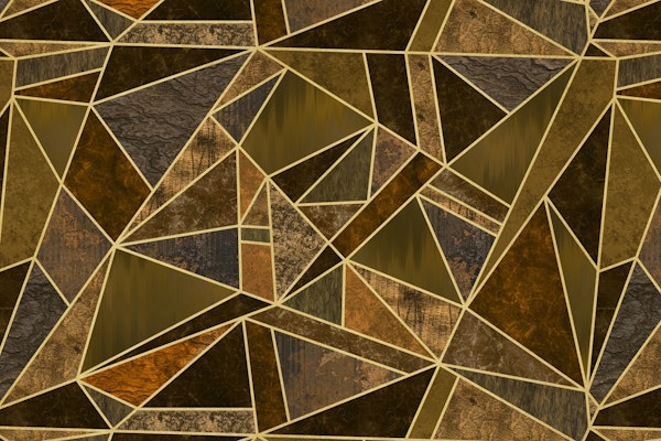 Luxurious Geometry Mosaic Brown Amber Gold