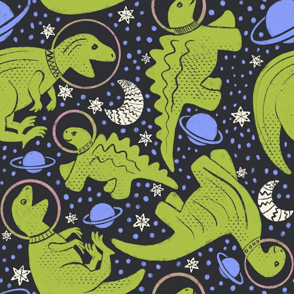 Astronaut Dinosaurs Space Adventure - Dark