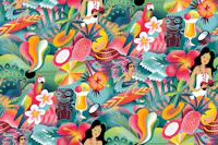 waikiki tiki candy pop wallpaper