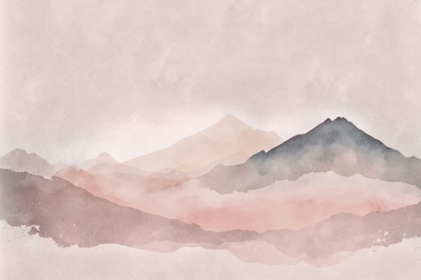 Misty Landscape Watercolor Art