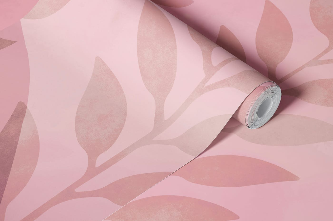 Whimsical Nature Shapes Pastel Pink wallpaper roll