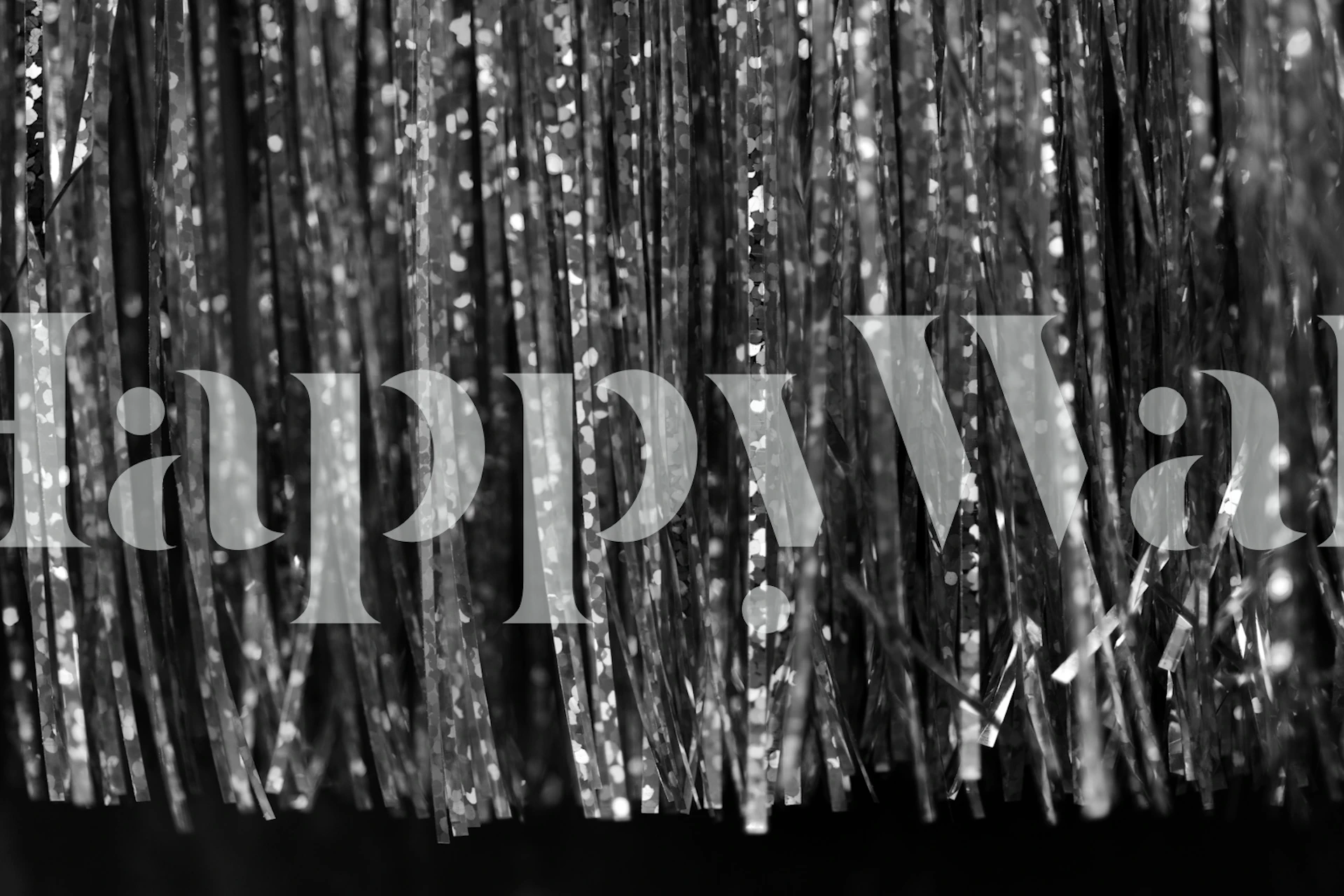 Holografische zilvergrijze glittertextuur muurschildering