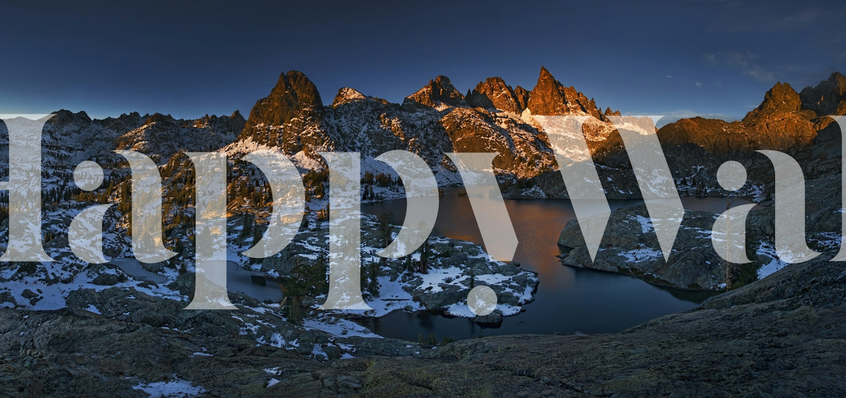 Minaret Lake behang met bergzicht