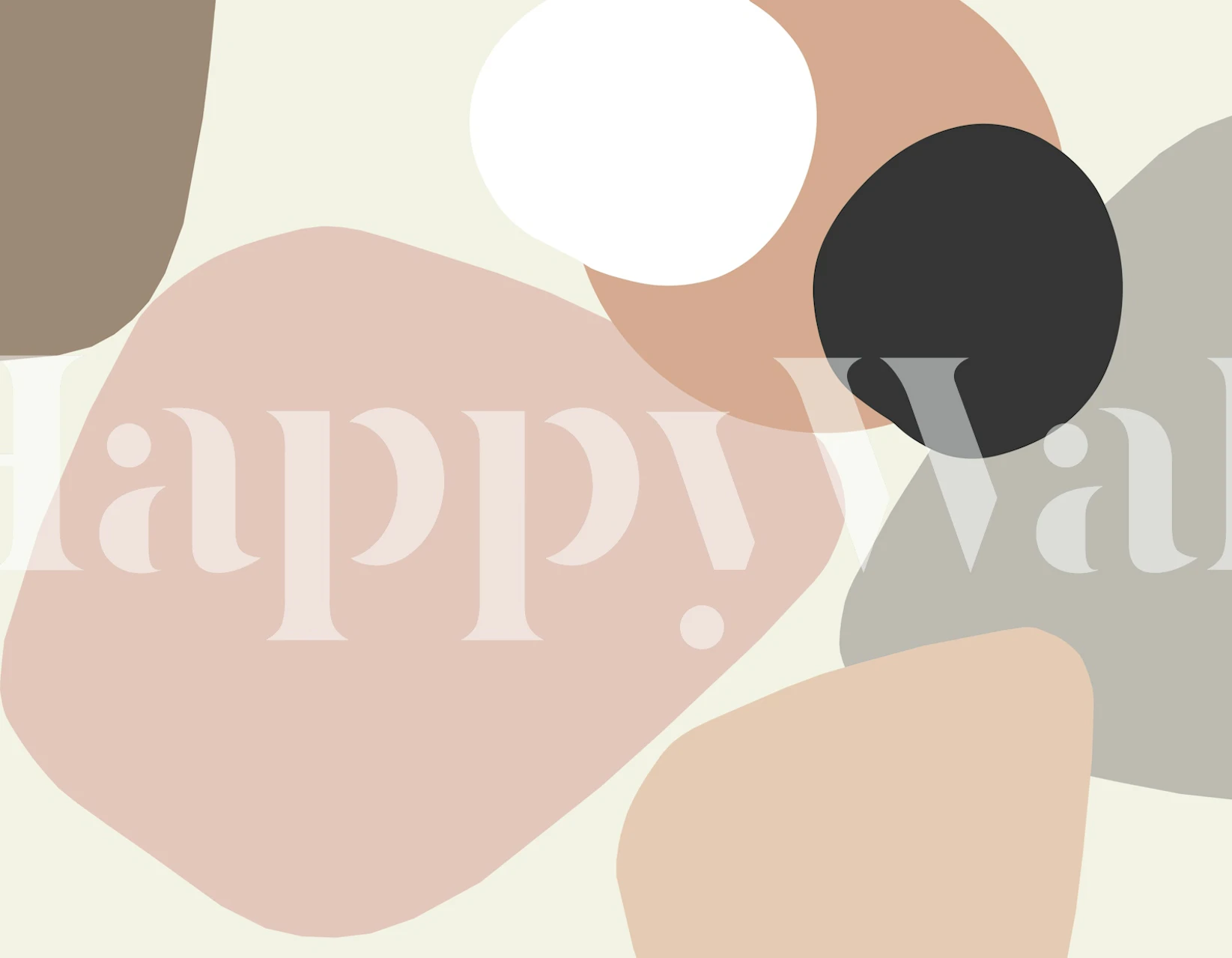 Abstract stone shapes wall mural with muted tones