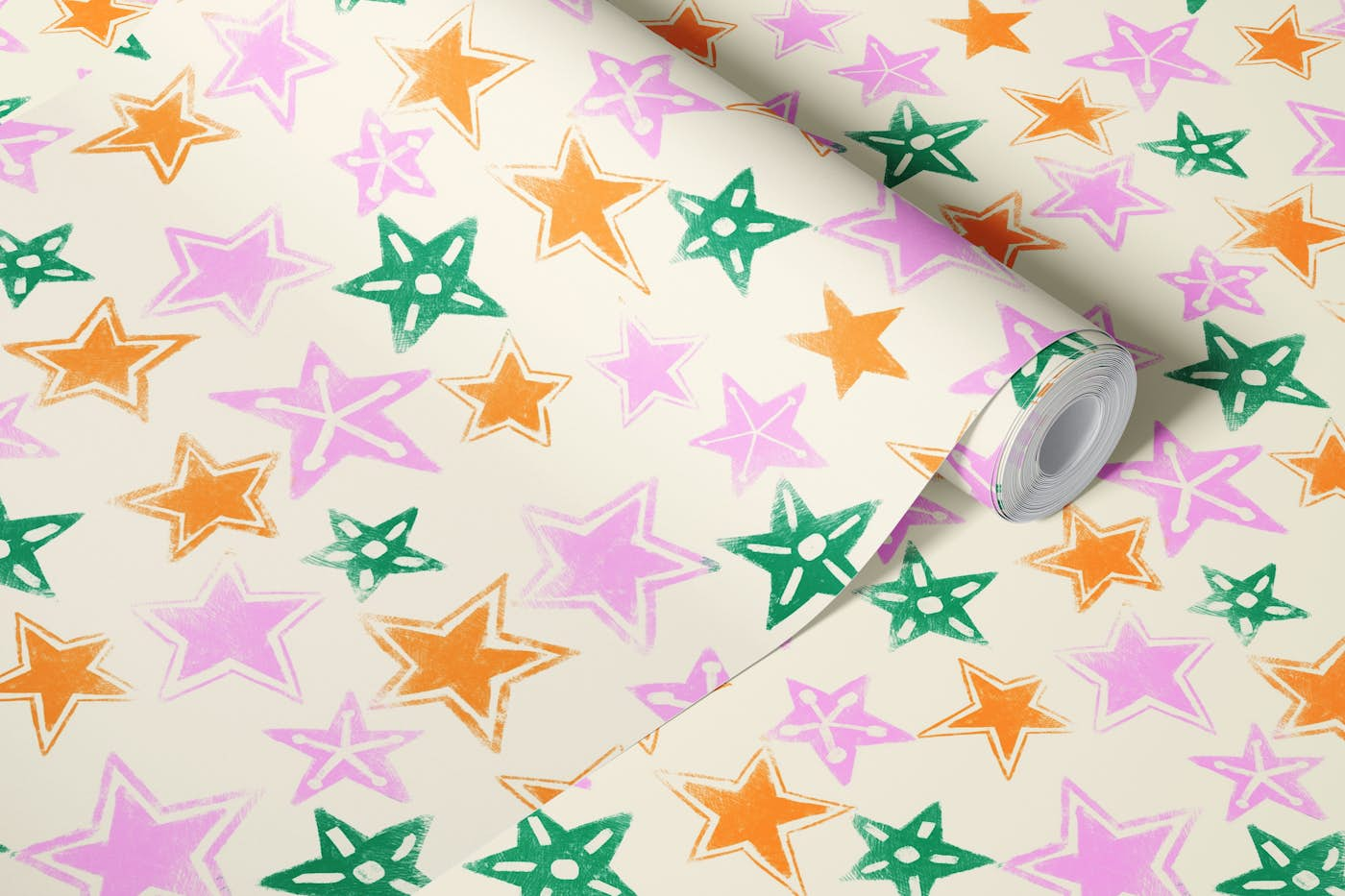 Bright Starburst Delight: Hand-Drawn Fun wallpaper roll