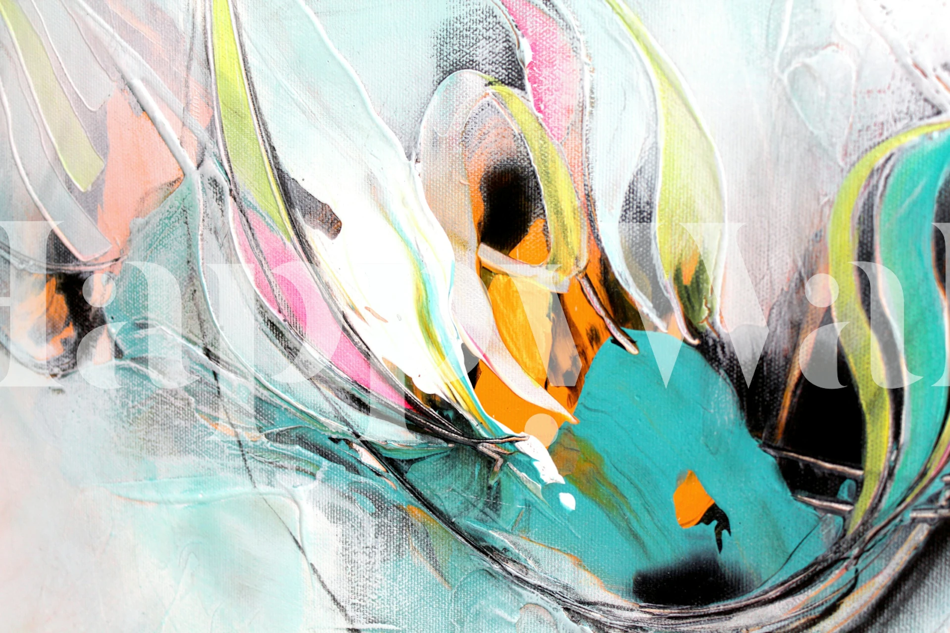 Colorful Summer Fun Acrylic Art wallpaper in a room