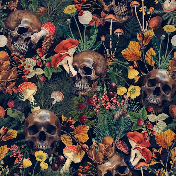 Mystic Forest - Skulls And Mushrooms