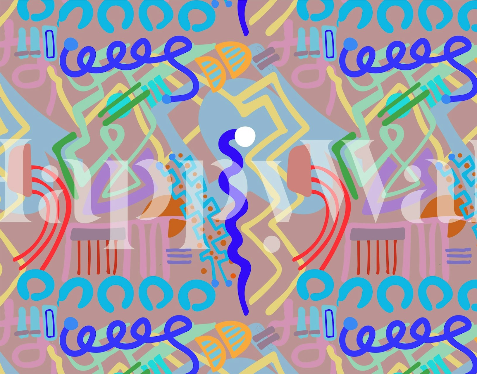 Diseño de papel pintado abstracto en una habitación