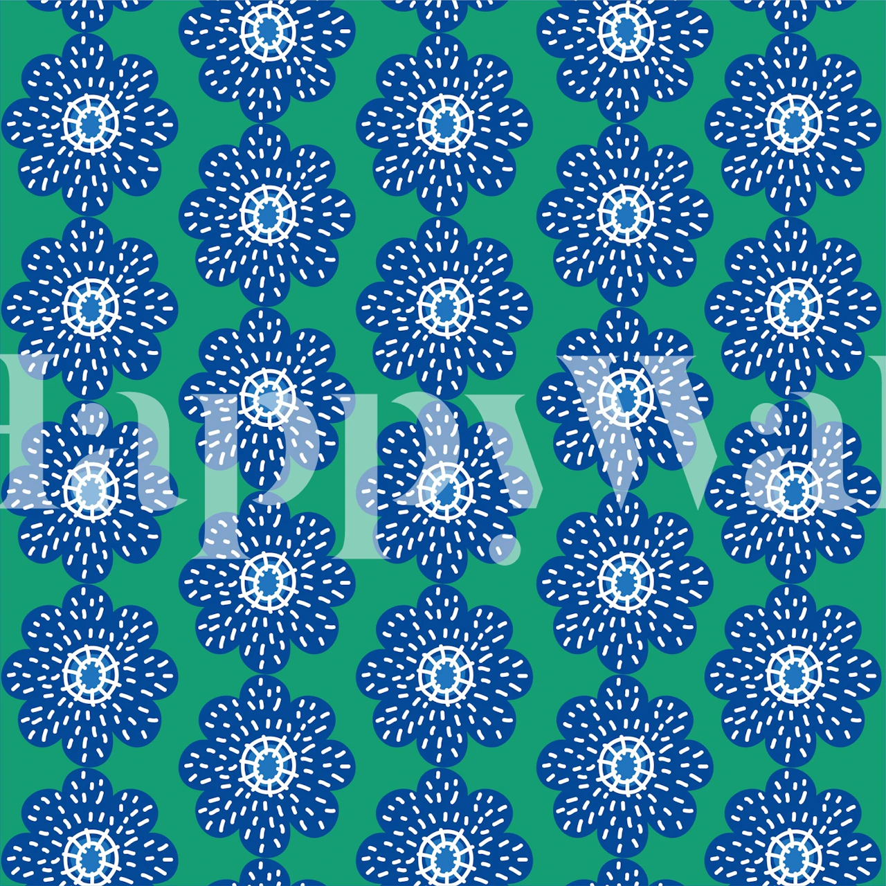 Moss green blue floral pattern i rom