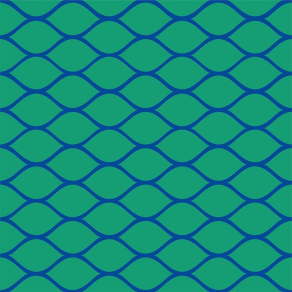 Blue Green Ogee Oval Pattern