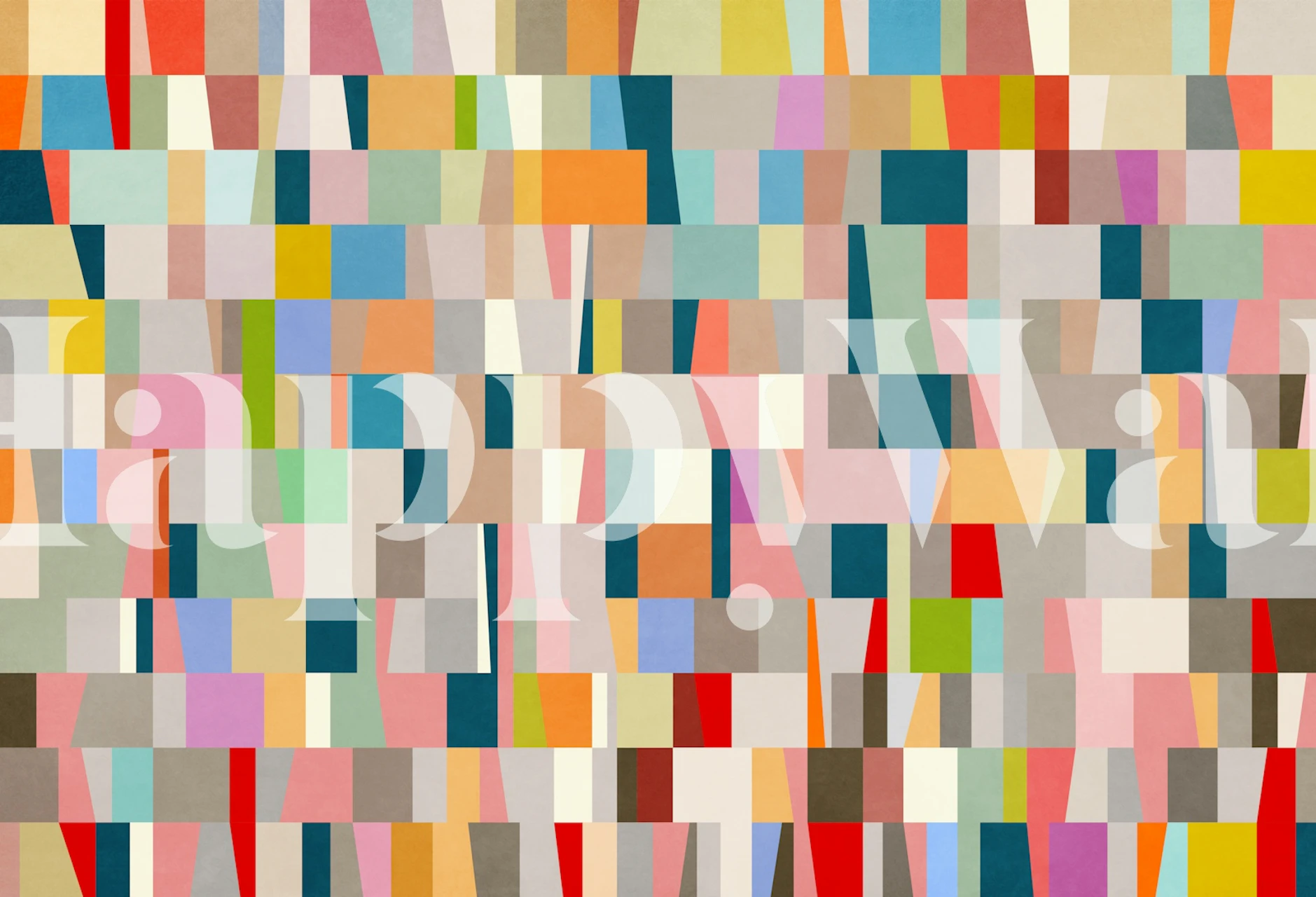 Motif géométrique coloré aux formes variées, papier peint