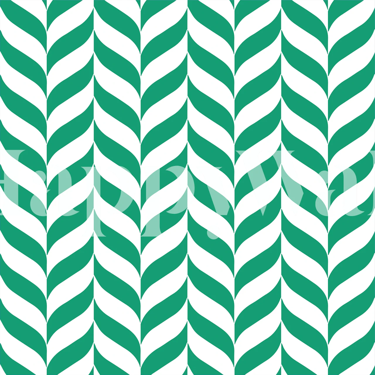 Green chevron pattern wallpaper with white background