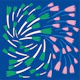 Cobalt Blue naive tulips pattern