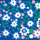 Cobalt blue floral pattern